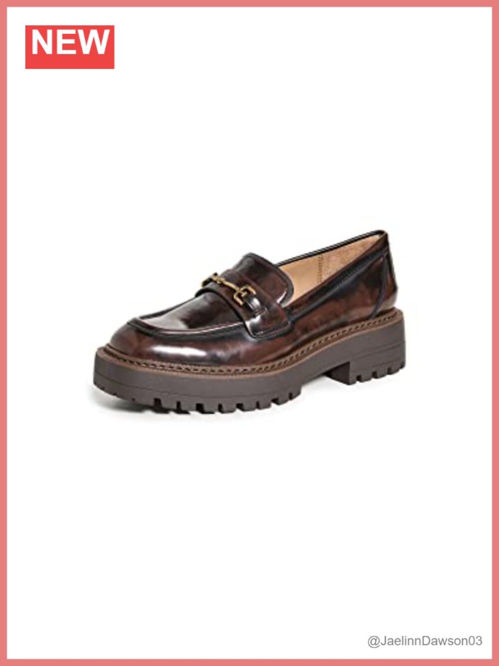 Women's Chunky Sole Square Toe Loafers - Slip On Leather Shoes